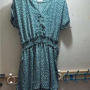 Teal Floral Dress